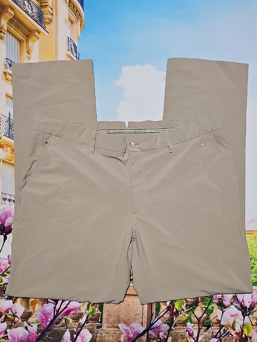 J. Lindeberg Khaki Slim Fit Chino Pants Size 38x32